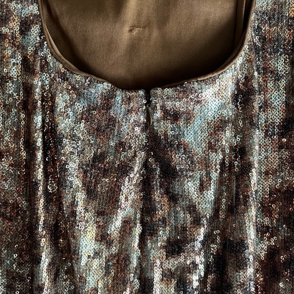 Cache open back sequin cheetah short dress - Picture 2 of 5